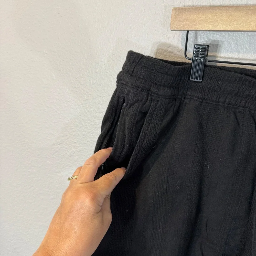 Abercrombie & Fitch Men's XL Black Cotton Linen Textured Pull-On Shorts FLAW